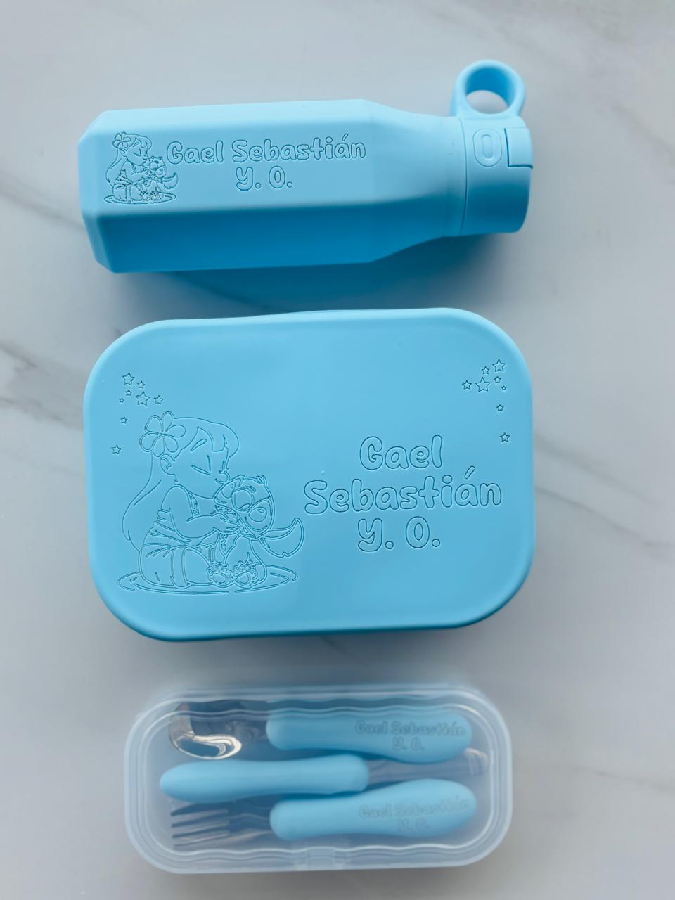 Pack Completo : Taper , tomatodo y set de cubiertos personalizado