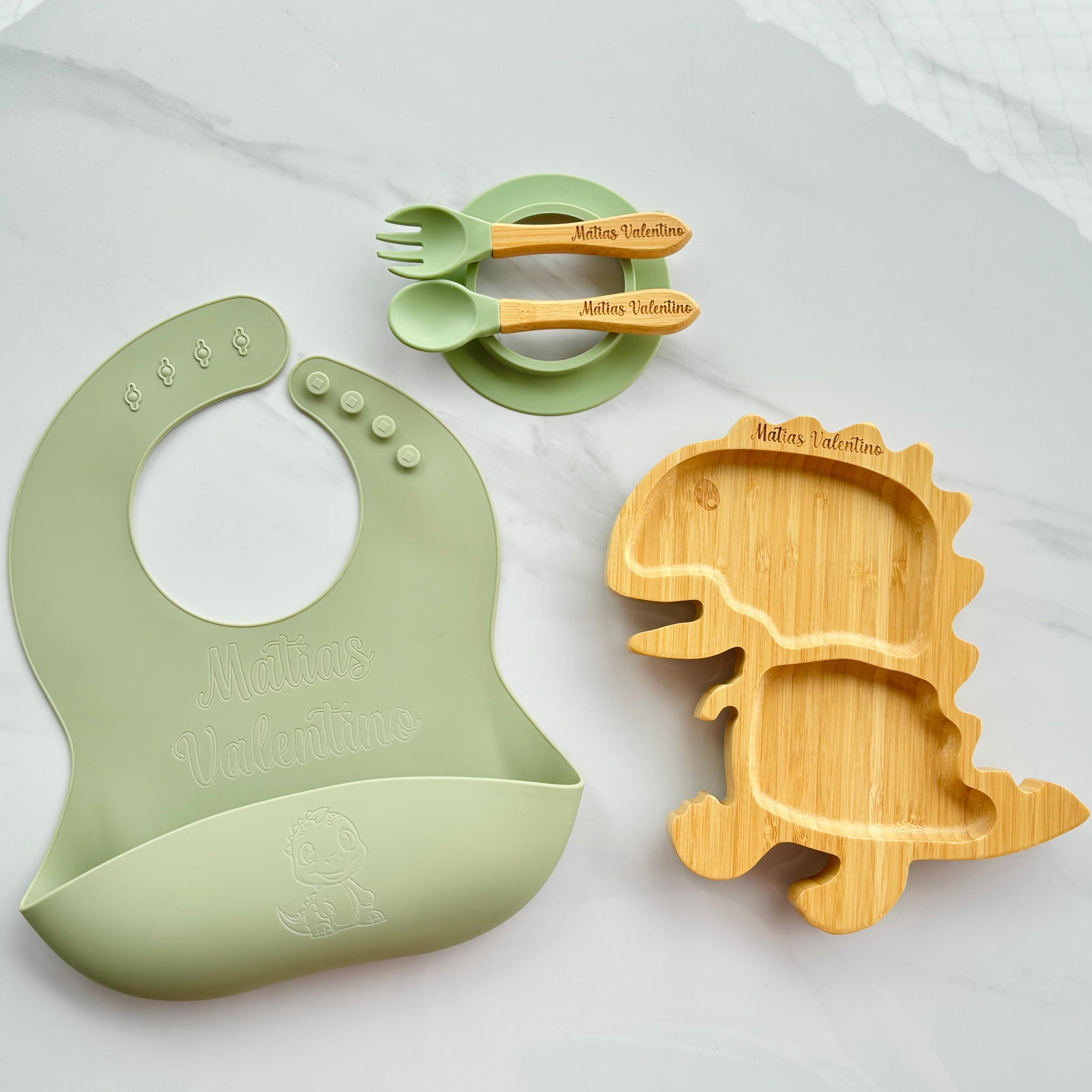 Set 1 :  Plato, cubiertos y babero